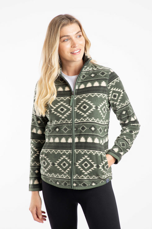 Weird Fish Rochelle Full Zip Printed Micro Fleece 203138